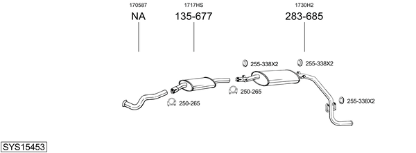 Sistema de gases de escape BOSAL SYS15453