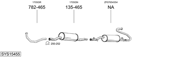 Sistema de gases de escape BOSAL SYS15455