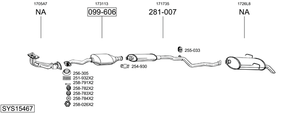 Sistema de gases de escape Peugeot 106 I