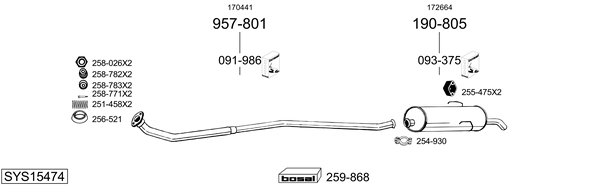 Sistema de gases de escape Peugeot 205 Hatchback Van
