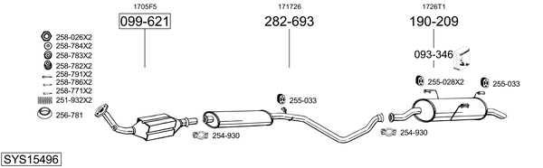 Sistema de gases de escape Peugeot 306