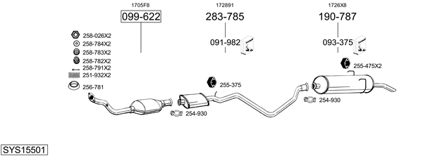 Sistema de gases de escape Peugeot 405 I Break