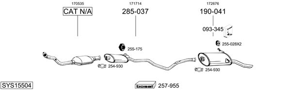 Sistema de gases de escape Peugeot 405 II