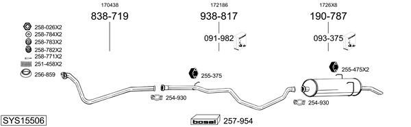 Sistema de gases de escape Peugeot 405 I Break