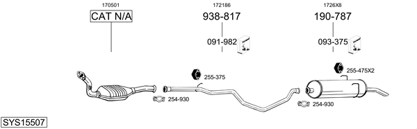 Sistema de gases de escape Peugeot 405 I Break