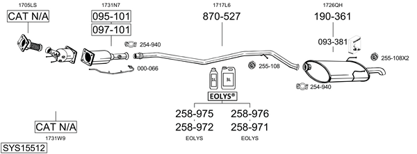 Sistema de gases de escape Peugeot 406 Break