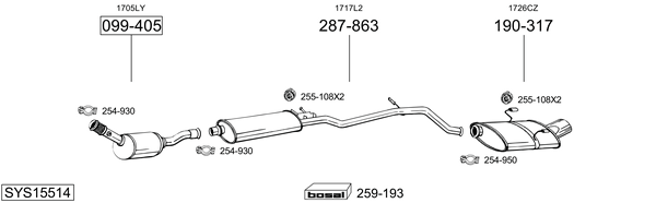 Sistema de gases de escape Peugeot 406 Coupe