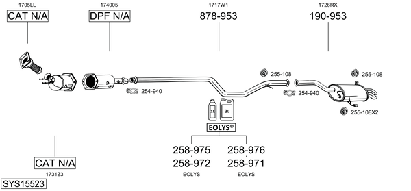 Sistema de gases de escape Peugeot 607