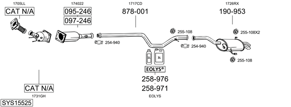 Sistema de gases de escape Peugeot 607