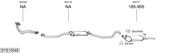 Sistema de gases de escape Opel ASCONA C