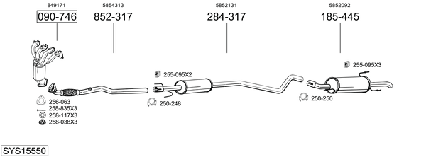 Sistema de gases de escape Opel ASTRA G Estate