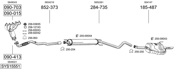 Sistema de gases de escape Opel ASTRA G Saloon