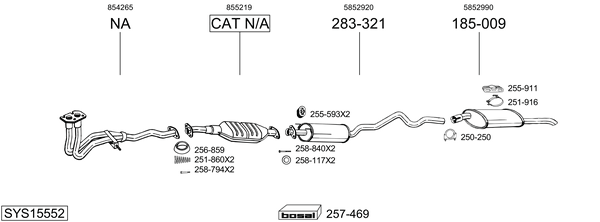 Sistema de gases de escape Opel ASTRA F Estate