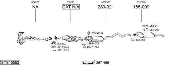 Sistema de gases de escape Opel ASTRA F Estate