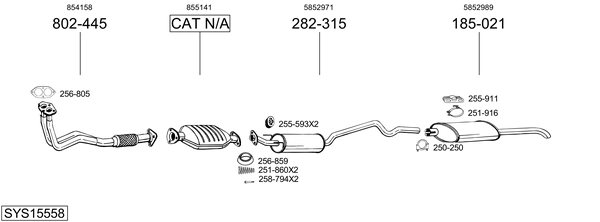 Sistema de gases de escape Opel ASTRA F Saloon