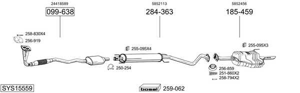 Sistema de gases de escape Opel ASTRA G Hatchback
