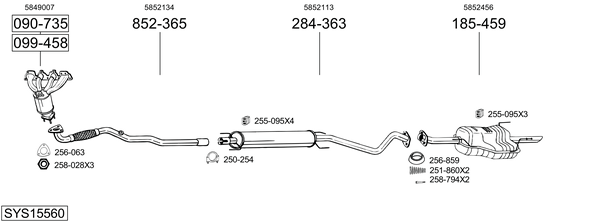 Sistema de gases de escape Opel ASTRA G Hatchback