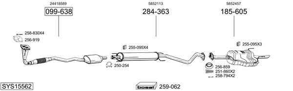 Sistema de gases de escape BOSAL SYS15562