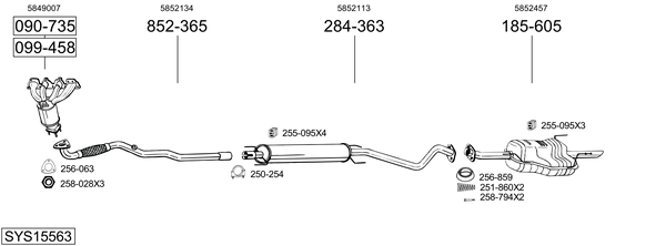 Sistema de gases de escape Opel ASTRA G Saloon