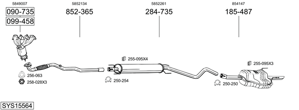 Sistema de gases de escape Opel ASTRA G Saloon