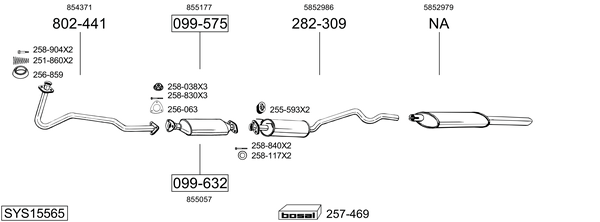 Sistema de gases de escape Opel ASTRA F Convertible