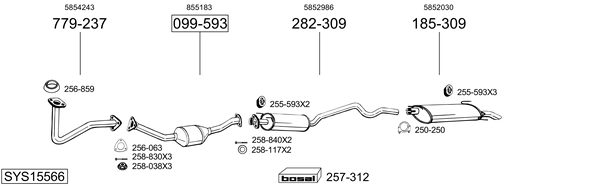 Sistema de gases de escape Opel ASTRA F CLASSIC Hatchback