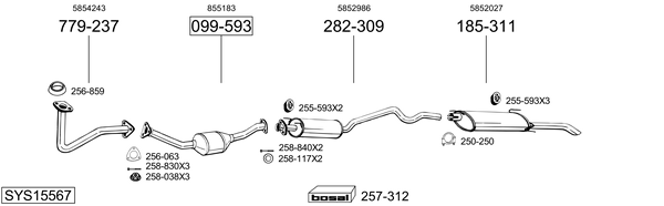Sistema de gases de escape Opel ASTRA F CLASSIC Saloon