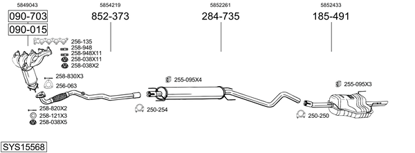 Sistema de gases de escape Opel ASTRA G CLASSIC Caravan