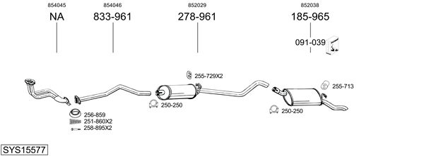 Sistema de gases de escape Opel CORSA A Hatchback