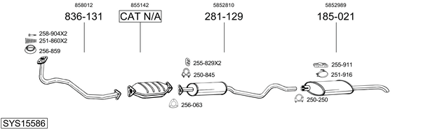 Sistema de gases de escape Opel KADETT E