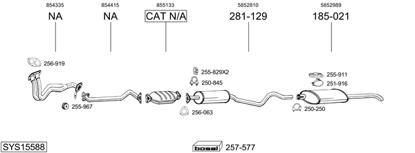 Sistema de gases de escape Opel KADETT E