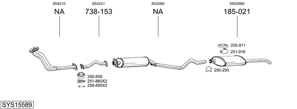 Sistema de gases de escape Opel KADETT E