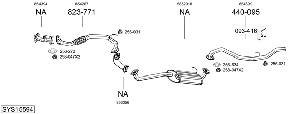 Sistema de gases de escape Opel MONTEREY A