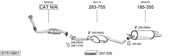 Sistema de gases de escape Opel OMEGA B