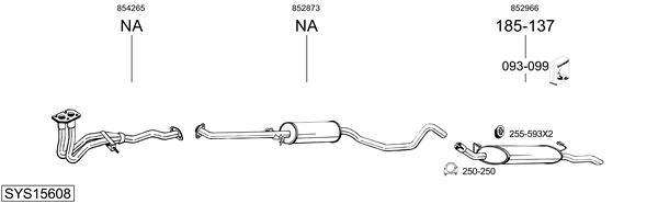 Sistema de gases de escape Opel VECTRA A Hatchback