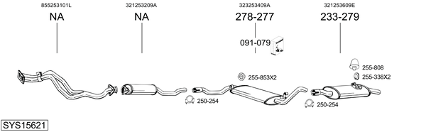 Sistema de gases de escape Vw SANTANA
