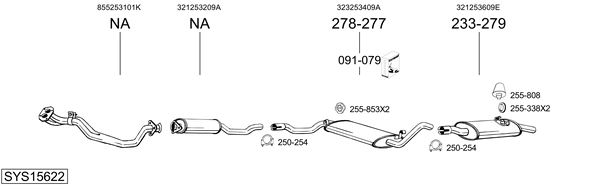 Sistema de gases de escape Vw SANTANA