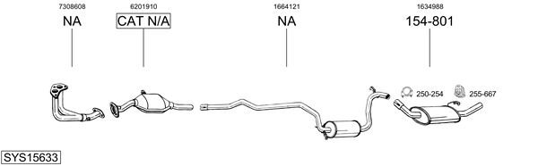 Sistema de gases de escape Ford ESCORT IV Convertible