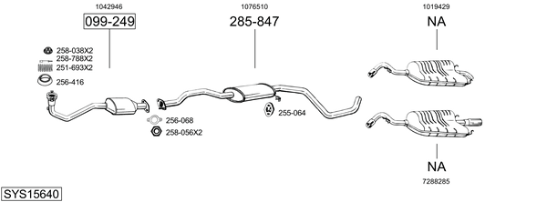 Sistema de gases de escape Ford ESCORT V Convertible