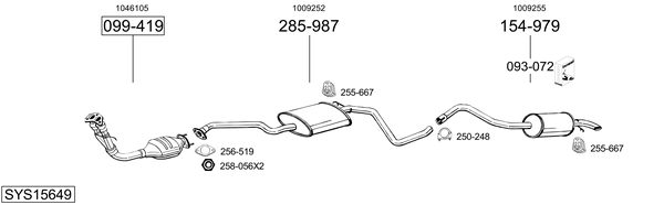 Sistema de gases de escape Ford ESCORT V Saloon