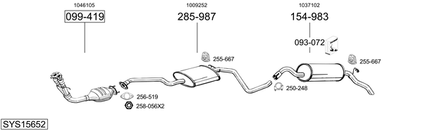 Sistema de gases de escape Ford ESCORT VI