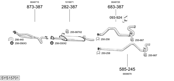 Sistema de gases de escape Ford TRANSIT Bus