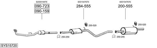 Sistema de gases de escape Renault LOGAN I