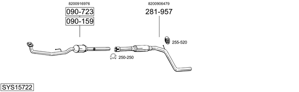 Sistema de gases de escape Renault SANDERO/STEPWAY I