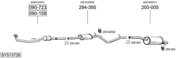 Sistema de gases de escape Renault LOGAN I Estate