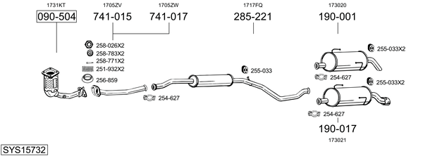 Sistema de gases de escape Peugeot 206 Hatchback