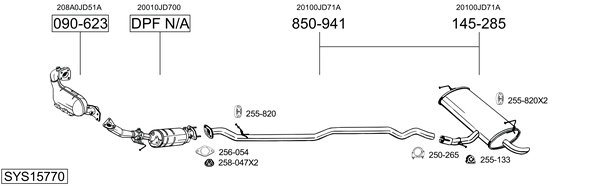 Sistema de gases de escape Nissan QASHQAI I