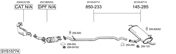 Sistema de gases de escape Nissan QASHQAI I