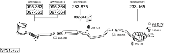 Sistema de gases de escape Vw PASSAT CC B6