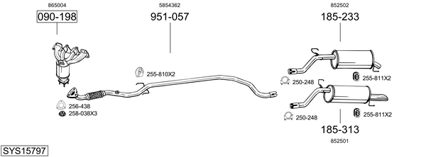 Sistema de gases de escape Opel CORSA D